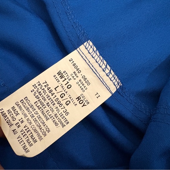 Cherokee Workwear Revolution Women’s 4-Pocket Blue Scrub Pants - Picture 3 of 8